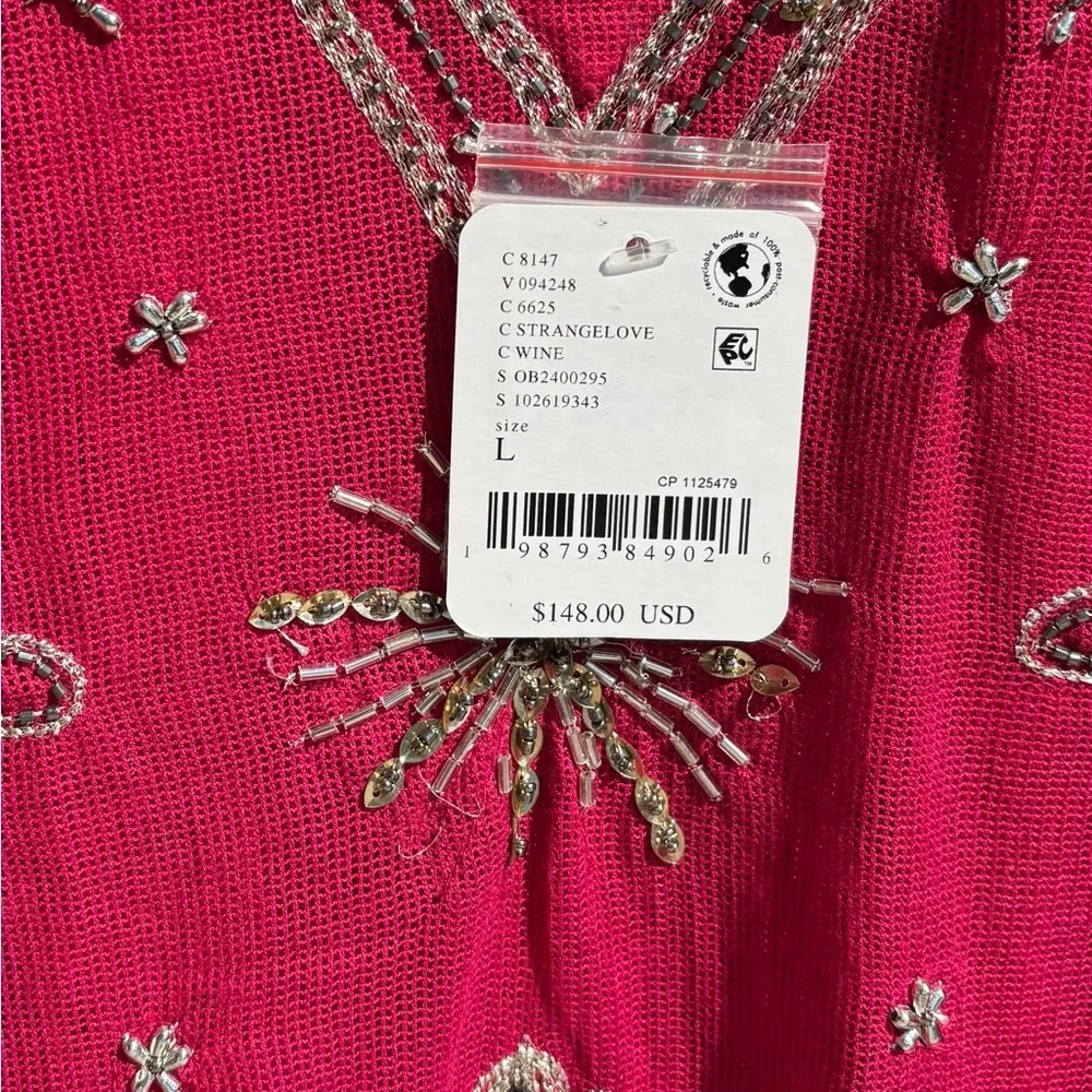 NWT!‎  Free People Nightcap Strangelove Pink Embellished Slip ~ Large